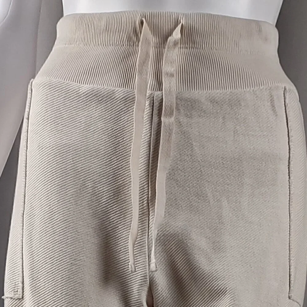 New Directions Women's 100% Cotton, Cream Colored Casual Drawstring Pants Size L - Picture 2 of 10